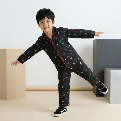 Image of CLAP Kids Cotton Printed Full Sleeves Night Suit