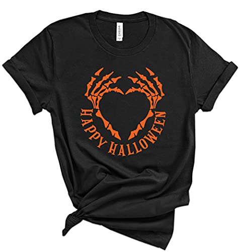 Happy Halloween T-Shirts, Scary Bone Hand T-Shirts, Skeleton Hand Clothes, Halloween Shirts For Women and Men, Halloween Gifts Ideas, Bone Tees, Heart Tee for Girls and Boys2