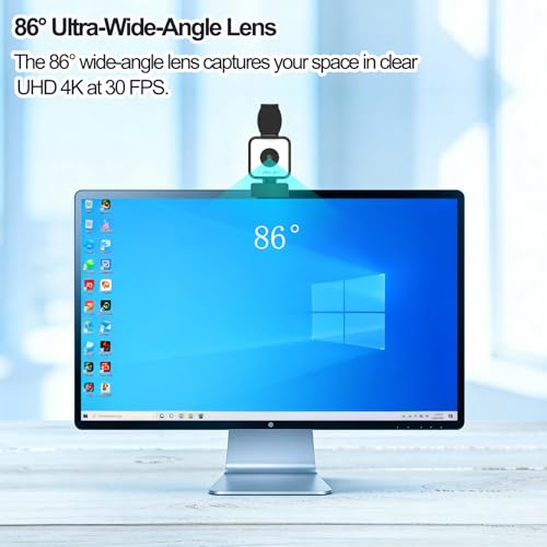 Image of 4K Webcam for PC& Mac,PDAF Autofocus,Dual Noise-Canceling Mics,USB-A | 86 FOV,1 /2.5 inch Sensor, Auto Light Correction,Remote Control&Max 9X Hybrid Zoom ,Ideal for Livestreaming and Online Meeting