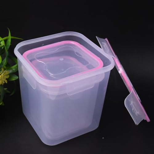 Image of Pack of 2Kitchen Storage Container Set - Food Grade Plastic with Air Seal Lock Lid - Ideal for Grocery, Spices, Dry Fruits - 3-Piece Set (1500ml, 1000ml, 500ml)