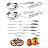 【Fácil de limpiar】Nuestro juego de pinzas para caracoles es fácil de limpiar y lo suficientemente compacto como para ponerlo en el lavavajillas con otros utensilios de cocina o utensilios, muy conveniente y rápido. Y son tan livianos que también tienen un grillete en el extremo del mango, por lo que puede colgarlos fácilmente en la pared de su cocina, lo cual es bastante útil.