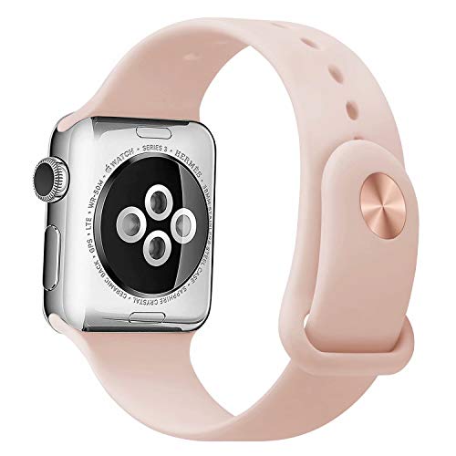 QIENGO Compatible with Apple Watch Band 38MM, Nylon Sport Loop with Hook and Loop Fastener Adjustable Closure Wrist Strap Replacment Band Compatible with iWatch Series 1/2 / 3, 38mm, Seashell