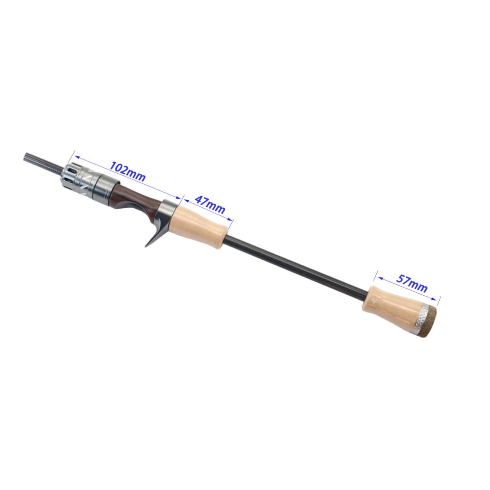Manico per Canna da Pesca Manico Impugnatura Porta Mulinello Tubo Set Componenti con Presa Confortevole E Look Classico E Legno Assemblaggio