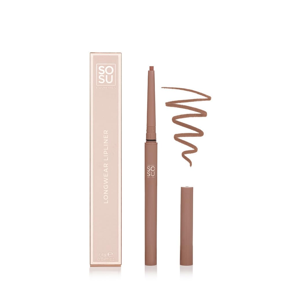 SOSU Cosmetics Lip Liner Longwear Burnt Rosewood, Long-lasting, precise lip contour pencil with creamy texture