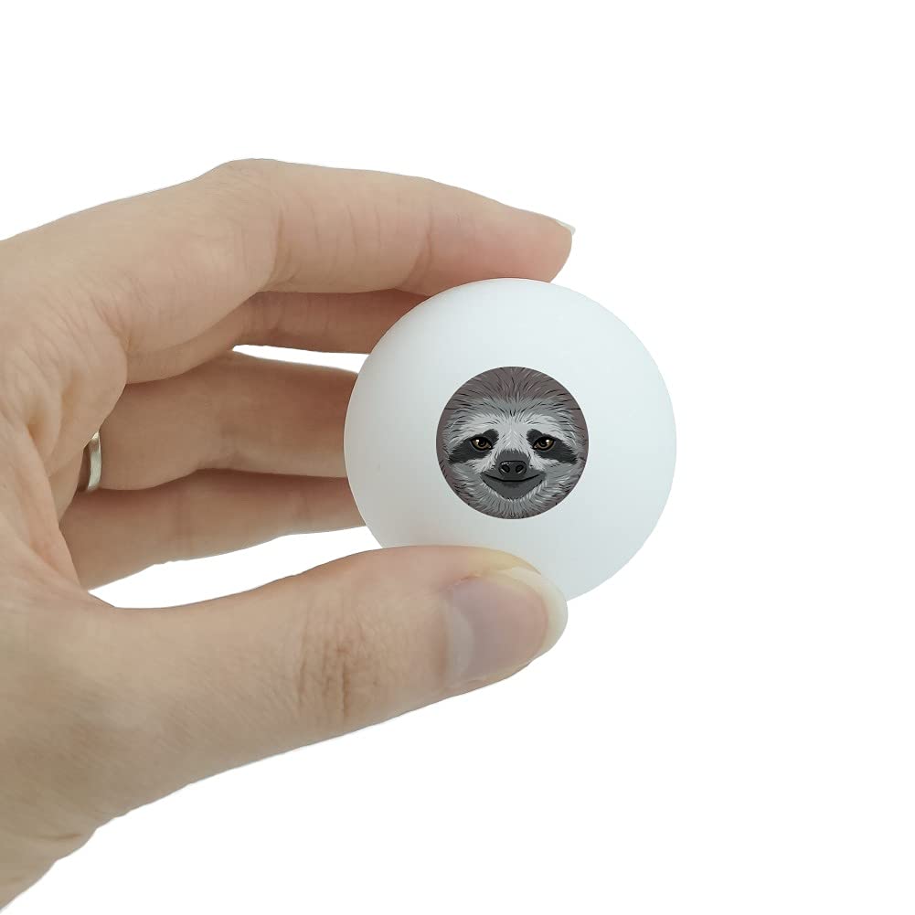 GRAPHICS & MORE Cute Sloth Face Novelty Table Tennis Ping Pong Ball 3 Pack