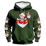 QJDFLL Kapuzenpullover mit Karnevals Grafikprint lässiger Fleece Pullover für Streetwear und Alltagskomfort Gruppen kostüm lustige kostüme Karneval in köln kölner(Grün,M)