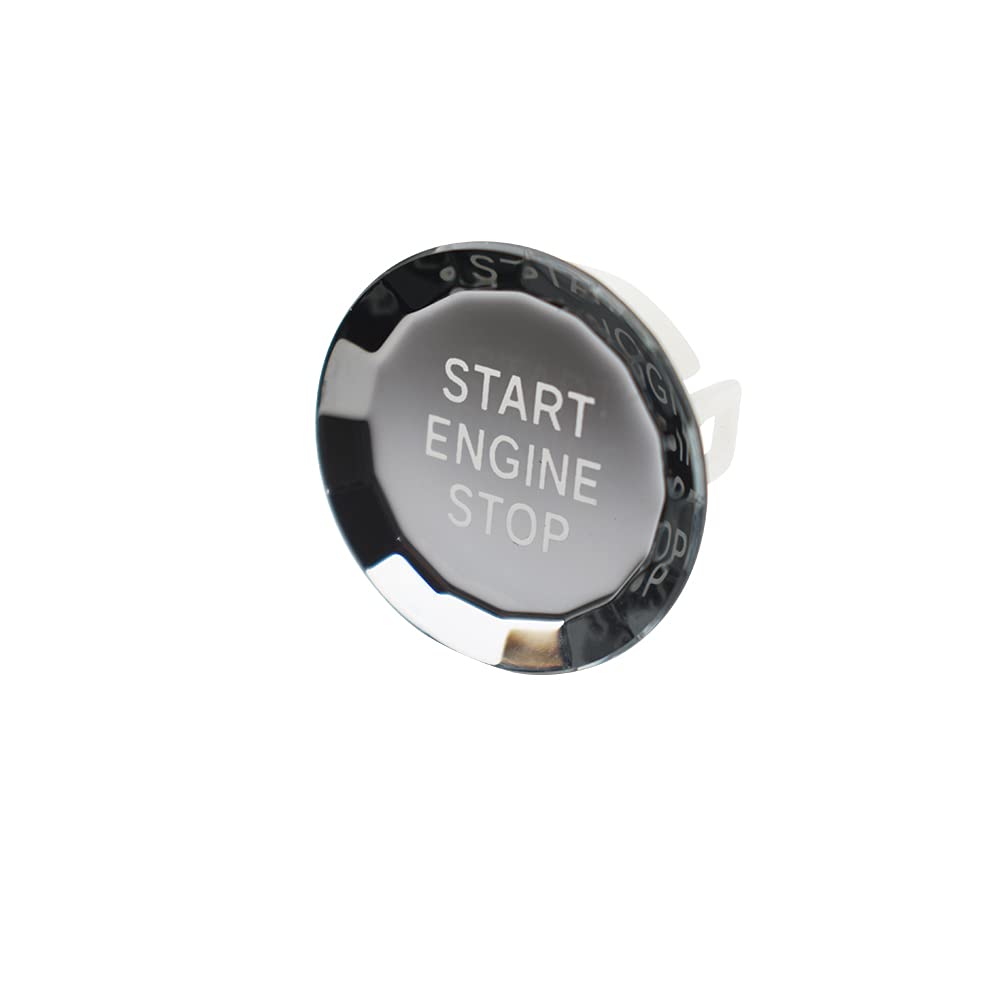 SANRILY 1Pcs Car Engine Start-Stop Button Cover for BMW 3 Series 2020 Ignition Starter Switches Caps Crystal Decoration Accessories Silver