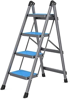 Folding Step Stool, 4 Steps Iron Ladder Dormitory Ladders Non-Slip Design Trimming Leaves Trimming Leaves 7 Cm Thick Stepladder Favorite Gift