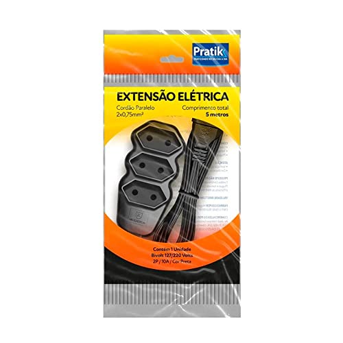 Extensão Elétrica 3 Tomadas 3 Metros - Pratik
