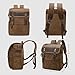 NEHOR Waxed Canvas Vintage Backpack Casual Genuine Leather Laptop Travel Rucksack for Men Women