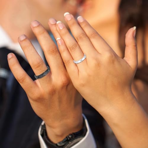 Promise Rings for Couples Wedding Engagement Band Matching Ring Sterling Silver Adjustable Him and Her Jewelry2