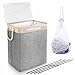 Panier a linge avec couvercle pliable -GOXAWEE Grand panier à linge XXL avec corde portable - Panier à linge en tissu sale - Panier à linge rectangulaire pliant pour vêtements sales