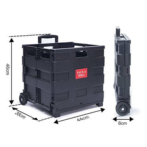 DXP Transport Trolley klappbar bis 35kg Einkaufstrolley Einkaufswagen Klappbox Transportwagen Shopping Trolley Faltbox… – Bild 5