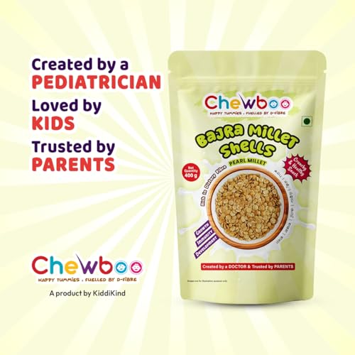 Image of Chewboo Bajra Millet Shells for Kids | High Fibre Breakfast Cereal & Snack | Made with 72% Bajra & Jaggery | No Refined Sugar | 400g