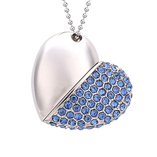 FeliSun 64GB Memoria Flash USB3.0 Flash Drive Corazon de Cristal Memoria USB Pendrive Impermeable USB Sticks Almacenamiento Externo para PC, Computadora portátil, Altavoz, TV, etc.