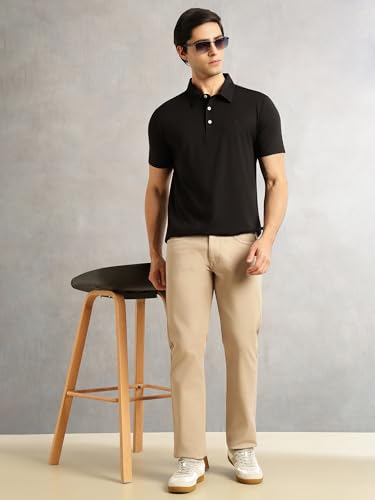 Image of Thomas Scott Men's Cricket Club Collection Straight Fit Stretchable Jeans | Mid-Rise Light Shade Denim | Clean Look | 5 Pocket Design