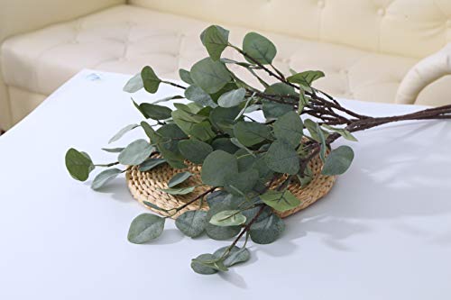 Zhiiha Artificial Eucalyptus Garland Silver Dollar Leaves Long Plants Greenery Fake Plastic Branches Greens Bushes #TOP5
