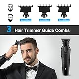 KEMEI 2299 Trimmer, Professionelle Schnurlose Haarschneidemaschine für Männer, Elektrisch Herren Barttrimmer, Zero Gap T-Klinge Haartrimmer mit 3 Führungskamm