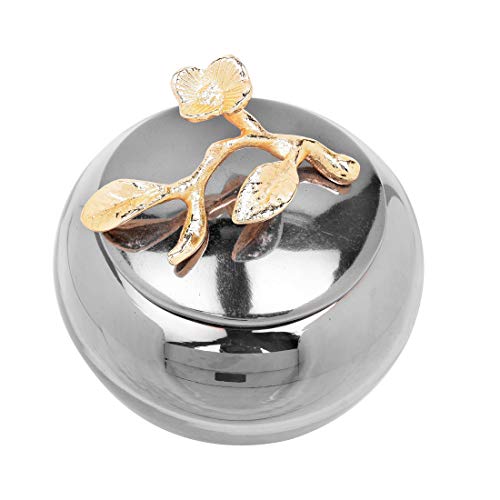 Cotton Jar with Lid in Glass and Metal for Bathroom Decor Cotton SwabHolder, Q-Tip Container Bath Accessory (Milli)