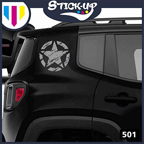 Stick-Up Stickers Kit de Pegatinas – 2 Piezas Estrella Militar Vintage Lado...