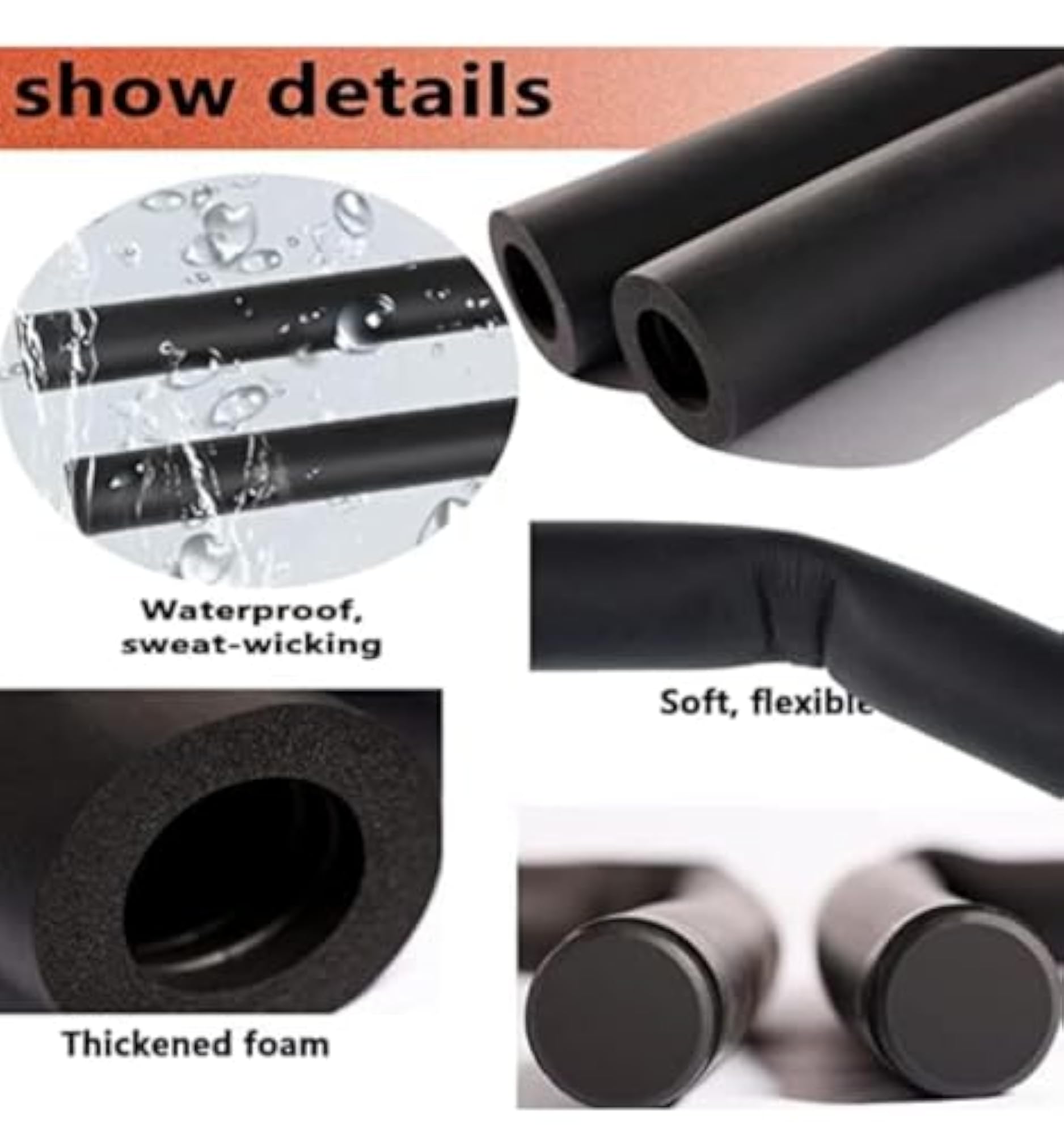 High Density Grip Rubber Handle Grips for Fitness Equipment