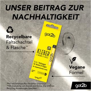 got2b Kleber 4 Brows & Edges (6x 16 ml), 2in1 Brow Gel & Haar Mascara für bis zu 24 h Halt, Stylinggel mit praktischer Eyebrow Brush zum Stylen von Haarkonturen & Edges