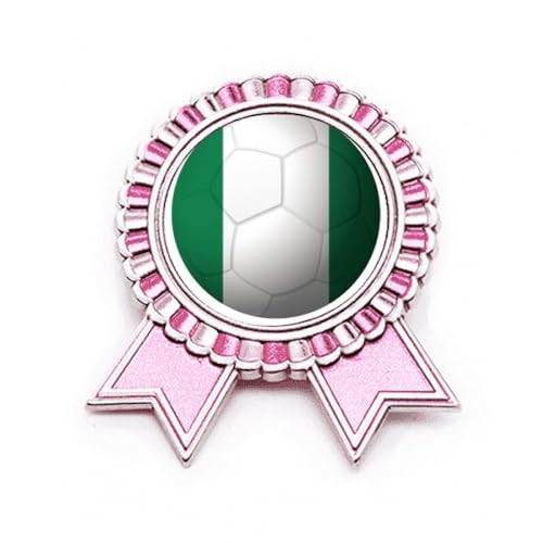 Broche du Nigeria en métal rose de qualité supérieure taille M pour revers