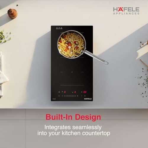 Image of Hafele Nero 30cm Built-in Induction Hob | 3500W | Flex Zones | Slider Touch Control | Power Boost | 2 Zones