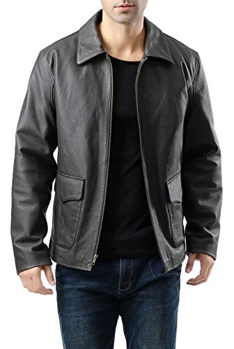 Landing Leathers Men's Hero Indy-Style Leather Jacket Black X-Large
