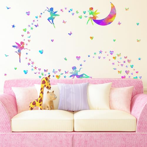 Colorful Fairy Wall Stickers Cute Heart Wall Stickers Butterfly Star Wall Stickers...