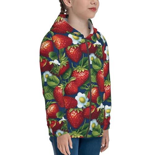 Strawberry2 Kid Hoodies Boys Zip Up Sweatshirts Girls Pullover with Pocket4