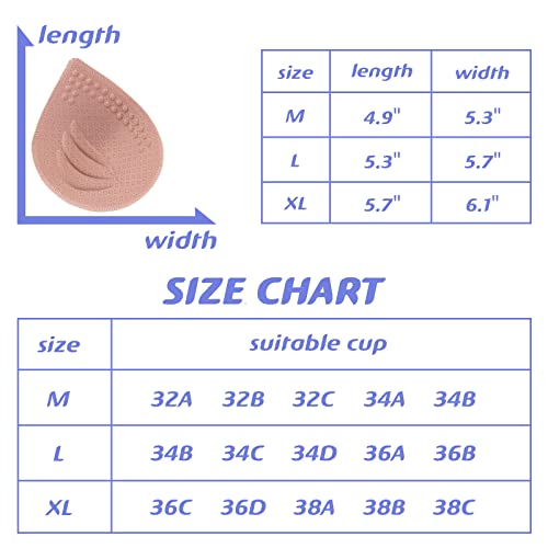 Bra Pads Inserts 2 Pairs Removable Bra Pads Sewn Padded For Women's Sports Bra Cups Insert Or Swimsuit-Pink-M #TOP4