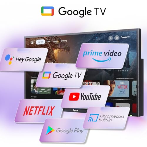 SYLVOX 43 Zoll QLED Outdoor TV Smart Google Ferseher - Quantum Dot Farbe, 1000nit, Wasserdicht Ferseher, Voice Assistant, Share to TV,Dolby Atmo für Terrasse Partial Sun (Deck Pro 2.0 QLED) – Bild 5