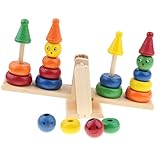 Viene con 20 bloques circulares de colores y un soporte de equilibrio, colorea y forma el aprendizaje cognitivo temprano