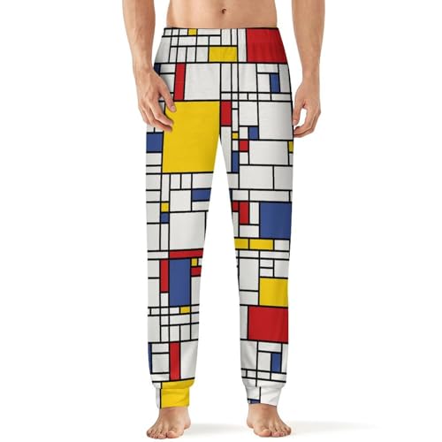 Piet Mondrian Men’s Pajama Pants Sleep Lounge Pants PJ Bottoms - Main Image
