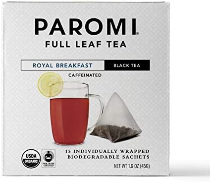 Paromi Royal Breakfast Black Tea, Individually Wrapped Sachets, 15 Count