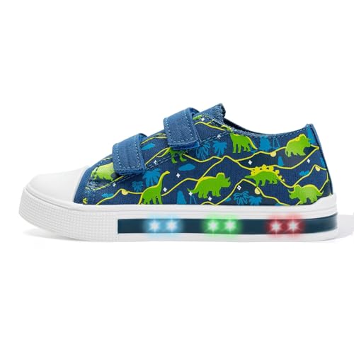 EUXTERPA Toddler Light Up Sneakers Kids Casual Canvas Shoes with Adjustable Strap for Girls Boys - Main Image