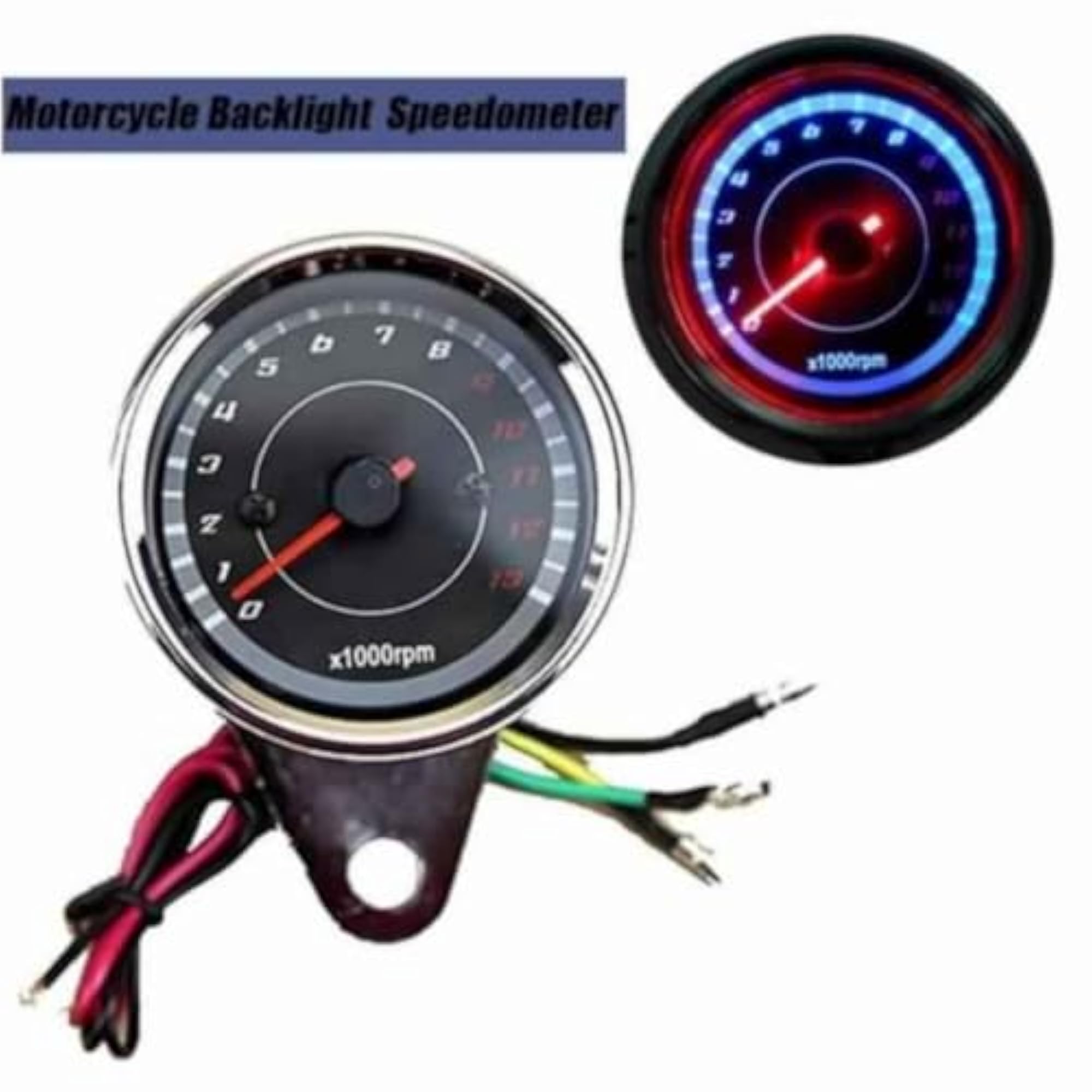 TorqueMoto Universal Motorcycle Analog Tachometer RPM Meter