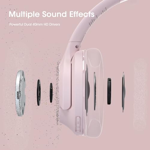 Image of YUMONDEAR Wireless Headphones Over Ear, 80H Playtime, HiFi Stereo, 3EQ Mode | Soft Memory Foam Earpads, Foldable Bluetooth Headphones, Bluetooth 5.4, ENC Mic, Multipoint Pairing for Home, Office & Travel