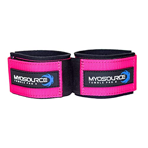 Tumble Pro X Ankle Straps – Cheerleading, Gymnastics Tumble Training Defrogger Keeps Ankles Together During Stunting And Back Tuck, Handspring Skills Training – Adjustable (Pink) #TOP7