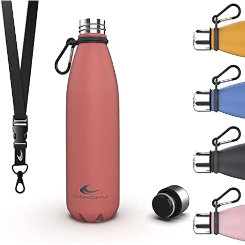 Daikoku Edelstahl-Flasche + verstellbarer Riemen + Karabiner Cover