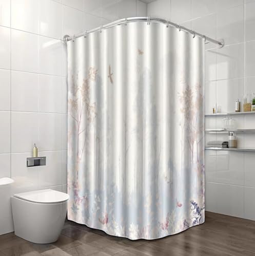 Rideau de douche 150 x 180 cm blanc cassé avec 12 crochets - 5