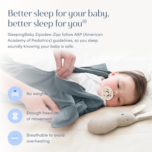 Image of SleepingBaby Zipadee-Zip Transition Swaddle - Cozy Baby Swaddle Blanket with Zipper Convenience - Roomy Wearable Blanket for Easy Diaper Changes - Classic Grey, Small (4-8 Month)