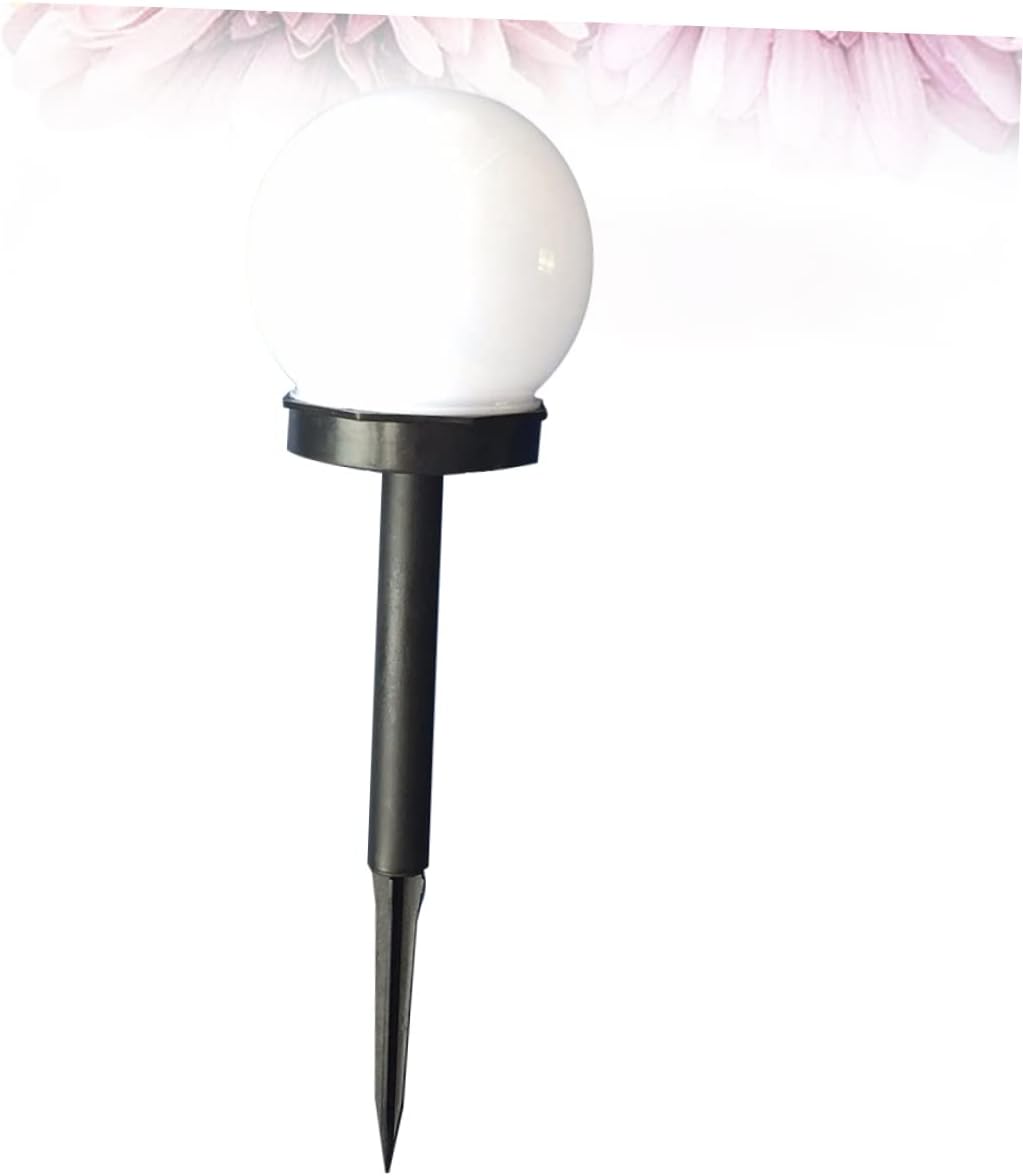 Uonlytech 4pcs Solar Lights Round Shape White Led Pathway Lamps for Lawn Patio Driveway Outdoor Lighting