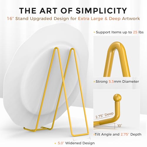 image for TR-LIFE 16 Inch Gold Metal Plate Stand (2 Pack) - Heavy Duty Display S