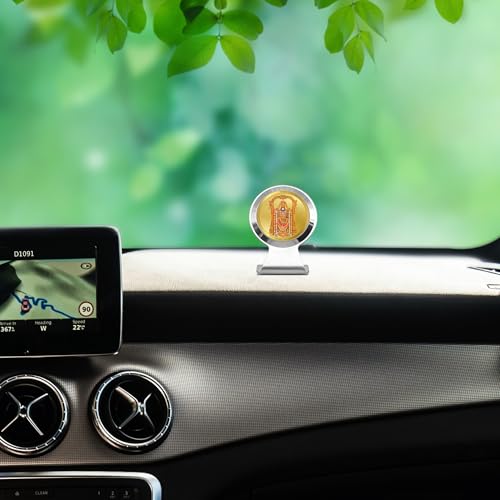 Image of DIVINITI 24K Gold Plated Religious Car Dashboard Frame | Premium God Idol Frame for Car, Home Mandir & Office Table | Spiritual Gift, Decorative Showpiece