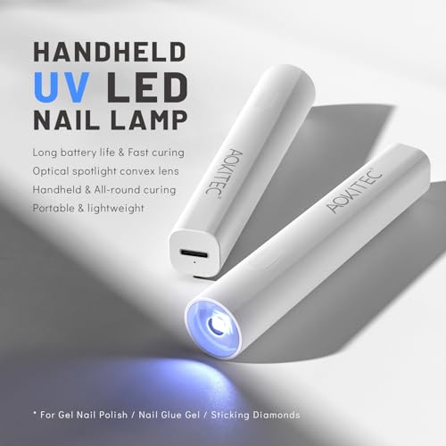 Aokitec Lâmpada Uv Portátil para Unhas - Luz Uv para Unhas Secador de Unhas Portátil para Cura de Es