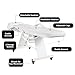 V VDLONSY Facial Chair with Wheels Tattoo Chair 73inch Adjustable Tattoo Bed for Client Massage Table with Stool Massage Table Facial Bed for Spa Beauty Esthetician White