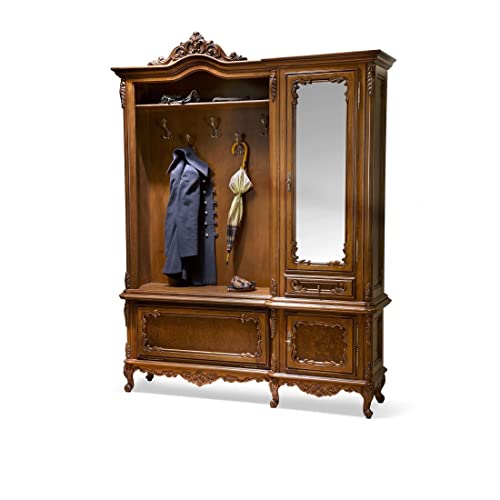 SIMEX Furniture – Colección Cleopatra – Percha Derecha – Madera maciza – Muebles de madera de haya, Marrón Natural – Sala, Lobby