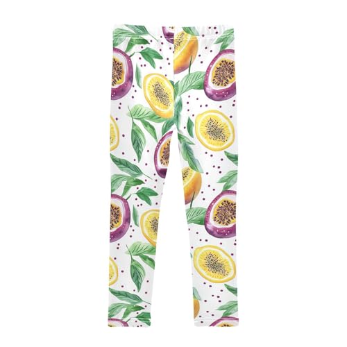 Wusikd Watercolor Passion Girls' Leggings Toddler Doodles Fruit Kids Yoga Pants Dance Active Tights 4T2